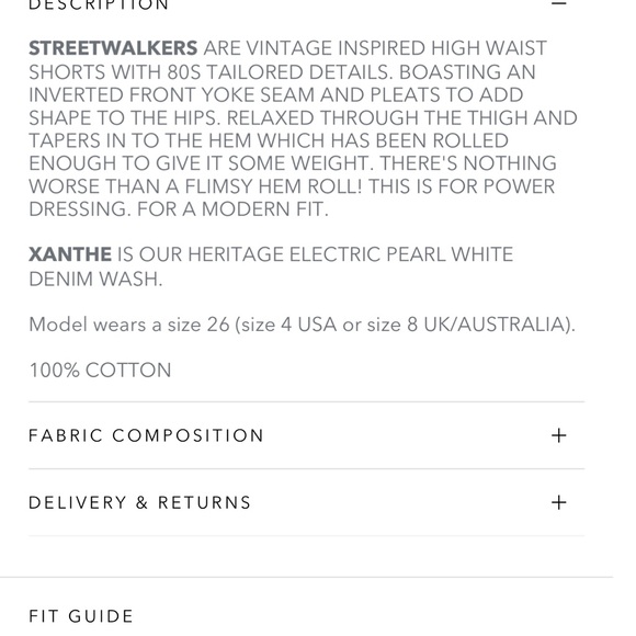 One Teaspoon Xanthe Streetwalkers High Waist 80’s Denim Shorts- Off White - Picture 14 of 15
